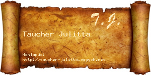 Taucher Julitta névjegykártya